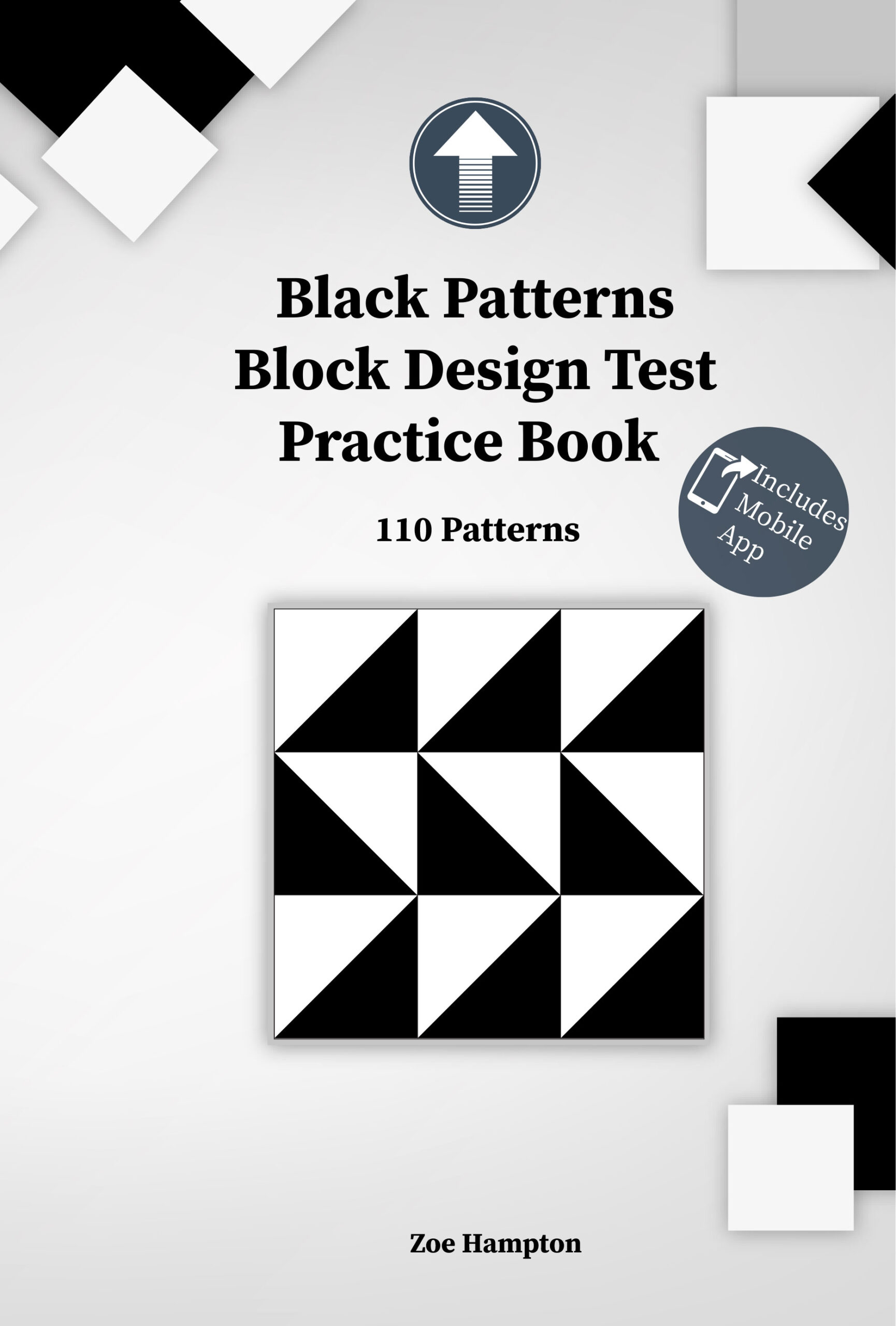 Black Patterns Block Design Test Practice Book - IQ books and IQ Tests